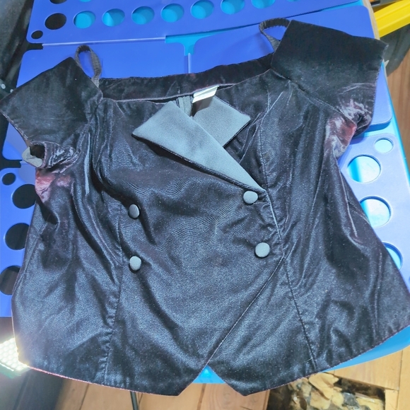 Elegant Styleworks Sz 16 Black Velvet Off-Shoulder Top - Picture 2 of 7